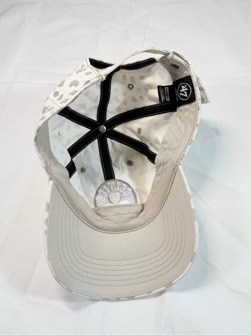 Boston Celtics '47 Brand Women’s Ponytail Hat Snap Back Strap Gray White Polka D